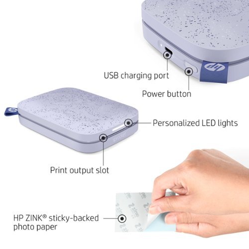 HP Sprocket Portable 2x3 Instant Photo Printer Prints on Zink Paper from iOS & Android - Lilac WORLDWIDE DELIVERY