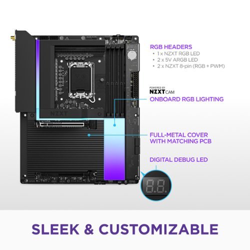 NZXT N9 X870E AM5 AMD X870E ATX DDR5 Wi-Fi 7 Motherboard with Full-Metal Cover and RGB - Black SHOP ONLINE