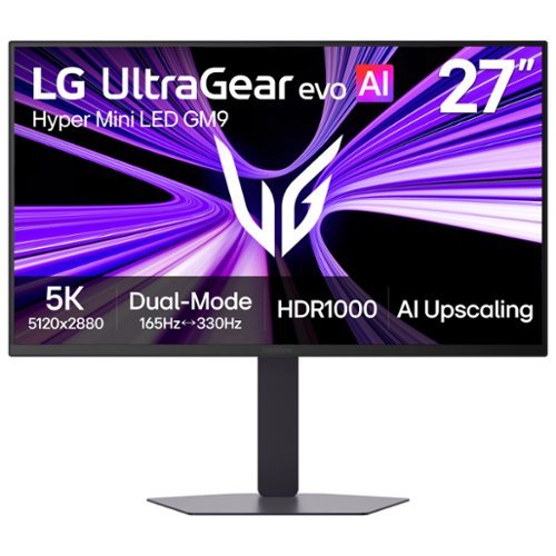 LG - UltraGear evo AI GM9 27" 5K Hyper Mini LED 165Hz 1ms G-SYNC FreeSync Premium Gaming Monitor with DisplayHDR1000 - Black
