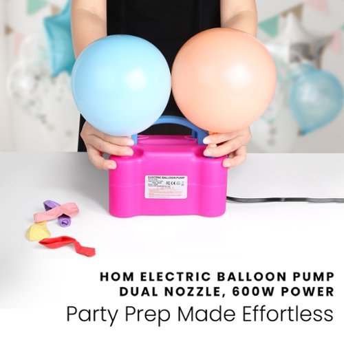 HOM Dual Nozzle Electric Balloon Pump Dual Modes & Nozzle Tips for
