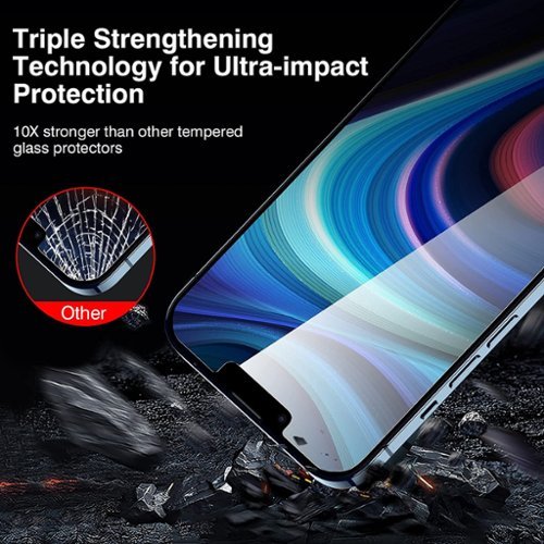 SaharaCase ZeroDamage HD Tempered Glass Screen Protector for Apple iPhone 13 and iPhone 14 (2-Pack) - Privacy - Gray GLOBAL SHIPPING