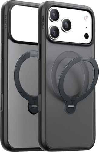 TORRAS - Ostand Q3 Spin Case for iPhone 18 Pro / iPhone 17 Pro - Slim Matte Cover with Smooth Rotating Magnetic Stand - Black