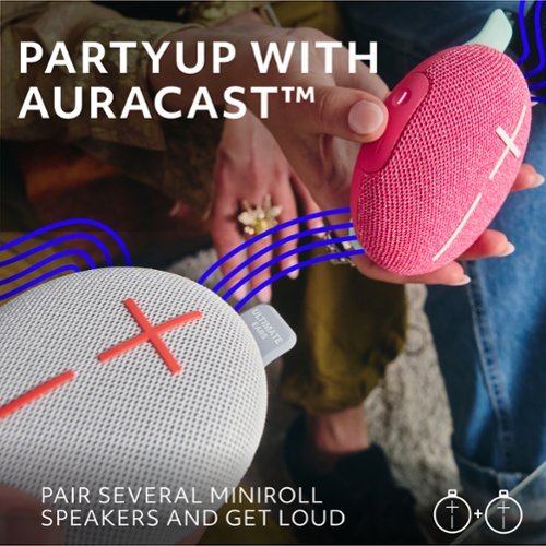 Ultimate Ears MINIROLL Ultra-Portable Waterproof Bluetooth Speaker with 131 ft Range - Revive Gray GLOBAL SHIPPING