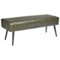 VEVOR - Leather Bedroom Bench, PU Leather Bench with Metal Legs and with Stitching for Entryway, Upholstered Shoe Bench Seat - Green-Front_Standard