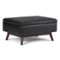 Simpli Home - Owen 34 inch Wide Mid Century Modern Rectangle Coffee Table Storage Ottoman - Distressed Black-Front_Standard