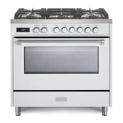 Front. Verona - Verona 36 inch Ultima Collection Dual Fuel Range with 5 Sealed Burners, 5 cu. ft. Oven Capacity (White) - White.
