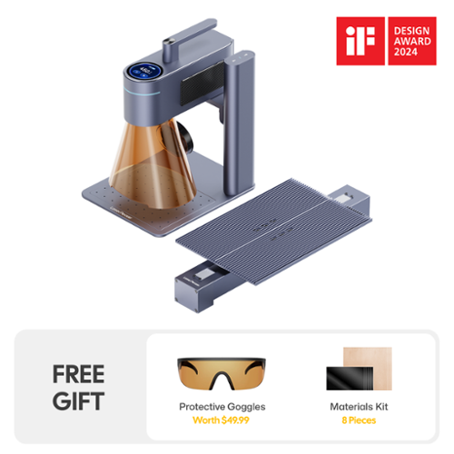 LaserPecker LP4 dual laser engraver with Slide extension, working