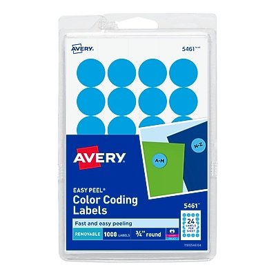 Avery - Laser/Inkjet Color-Coding Labels, 3/4" Dia, 1,008 Labels/Pack - Light Blue-Front_Standard 