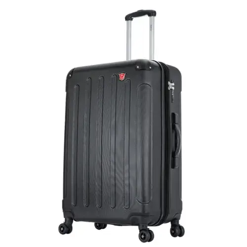 Front. DUKAP - Intely Hardside Spinner Luggage 28" with Integrated Digital Weight Scale - BLACK.