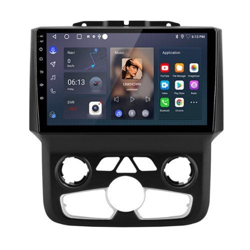 Junsun - For Dodge Ram 1500 2500 3500 2013-2019 carplay 2+64GB Android 15 9"Car Stereo Radio GPS Navi WIFI RDS SWC FM Bluetooth - Black-Front_Standard 