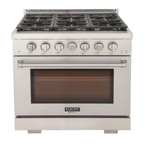 Kucht - Professional 36 in. 5.2 cu. ft. Natural Gas Range and Convection Oven in Stainless Steel with True Simmer Burners - Stainless Steel-Front_Standard 