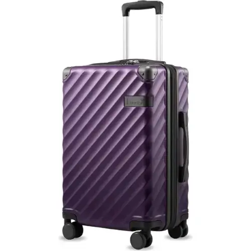 Front. LUGGEX - LUGGEX 20 Inch Carry-On Luggage Airline Approved Expandable Polycarbonate Hard Shell Suitcase for Travelling - LX-ZX - Purple.