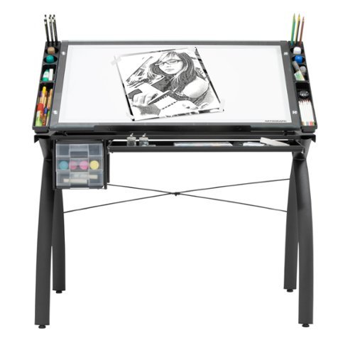 Studio Designs - Futura Light Table for Artists and Drawing - Black / Clear Glass-Front_Standard 