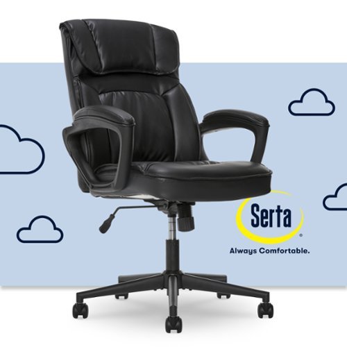 Serta - Hannah Upholstered Executive Office Chair - Smooth Bonded Leather - Black