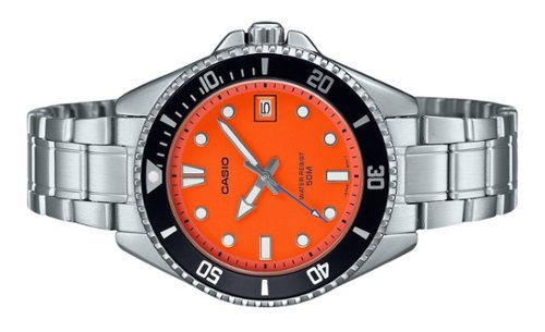 Casio Standard Analog Quartz MDV 10D 4A1V Stainless Steel Orange
