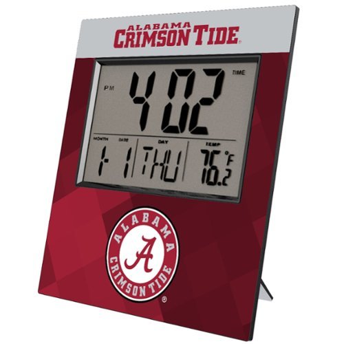 Keyscaper - Alabama Crimson Tide Logo Color Block Digital Desk Clock - Multicolor-Front_Standard 