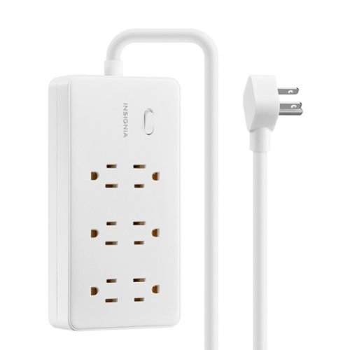 Insignia™ 4’ 6 Outlet Power Strip with Power Switch - White WHERE TO BUY