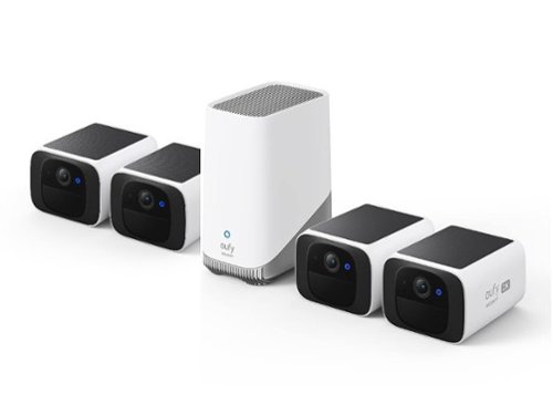 eufy - SoloCam S220 4‑Cam Pack + HomeBase 3, 2K Solar Wireless Outdoor, Continuous Power, 2.4 GHz Wi‑Fi, No Monthly Fee-Front_Standard 
