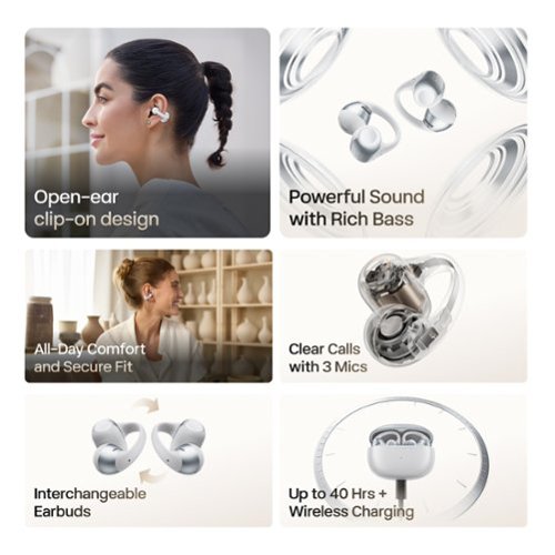 Shokz OpenDots 2 Open-Ear Clip-On True Wireless Bluetooth Earbuds - Gray BUY IN MIDDLE EAST