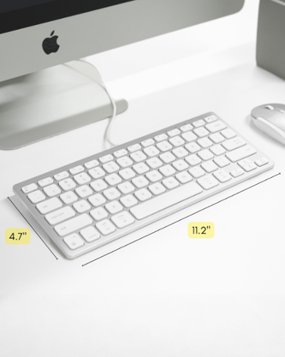 Macally Small Wired Keyboard for Mac and PC (Dual USB C + A) Save