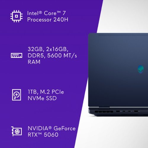 Alienware 16 Aurora 16 120Hz Gaming Laptop WQXGA - Intel Core 7 240H with 32GB Memory - NVIDIA GeForce RTX 5060 - 1TB SDD - Blue BUY IN MIDDLE EAST