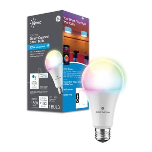 Cync - A21 Smart LED Light Bulbs (1 Pack) - Color Changing - Full Color