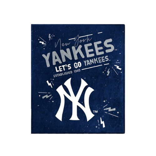 Logo Brands - New York Yankees 60" x 70" Plush Throw Blanket - Navy-Front_Standard 