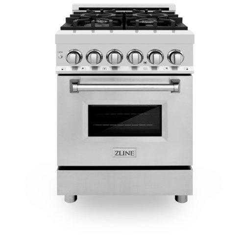 ZLINE - 24" Legacy Dual Fuel Range w/ 4 Burner Gas Cooktop and Electric Convection Oven (RA24) - Stainless Steel-Front_Standard 