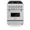 ZLINE - 24" Legacy Dual Fuel Range w/ 4 Burner Gas Cooktop and Electric Convection Oven (RA24) - Stainless Steel-Front_Standard