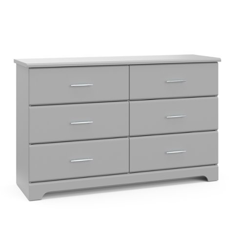 Storkcraft - Brookside 6-Drawer Double Dresser - Pebble Gray-Front_Standard 