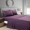 MarCielo - 4-Pieces Soft Striped Bed Sheets with 18 inches Deep Pocket - Purple-Front_Standard