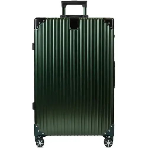 Front. Champs - Elite Aluminum Collection Large Luggage Case - Green.