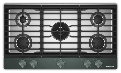 KitchenAid - 36 in. Wide 5 burners Gas Cooktop with   Integrated Wok Grate - Juniper-Front_Standard 