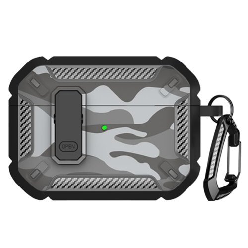 SaharaCase - Apple Airpods Pro 3 Secure Lock Case | Heavy Duty | Shock Absorbing Corners | Raider Series - Camo Gray-Front_Standard 