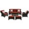 Hanover - Strathmere 6-Piece Lounge Set - Brown/Red-Front_Standard