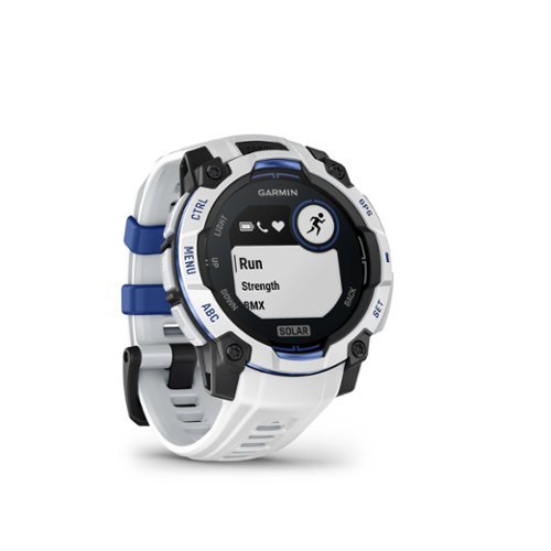 Garmin Instinct 3 Solar GPS Smartwatch 45 mm Fiber-reinforced Polymer - Whitestone with whitestone/bolt blue silicone band - (2025) WHERE TO BUY