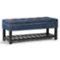 Simpli Home - Cosmopolitan Storage Ottoman Bench with Open Bottom - Denim Blue-Front_Standard