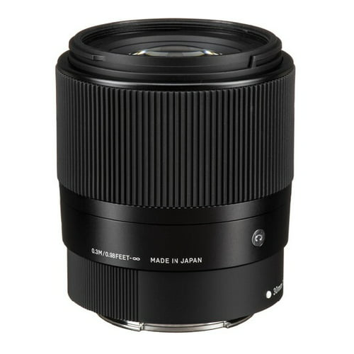 Sigma - 30mm f/1.4 Contemporary DC DN Prime Lens Canon EF-M - Black-Front_Standard 