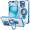 Entronix - Magnetic Case for iPhone 16 Pro - Clear Luxury Glossy Gripstand - Blue-Front_Standard