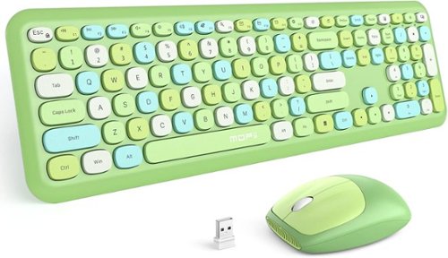 SaharaCase - Wireless Keyboard and Mouse Combo with Flush Keys - Lime Green-Front_Standard 