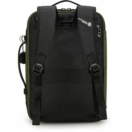 Swissdigital Design BERG Hybrid TSA-Friendly Briefcase With USB Charging Port RFID Protection and Fits Up to 16″ Laptop - Dark Green WORLDWIDE DELIVERY