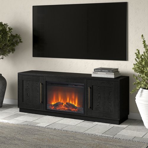 Camden&Wells - Cove Log Fireplace TV Stand for Most TVs up to 75" - Obsidian-Front_Standard 