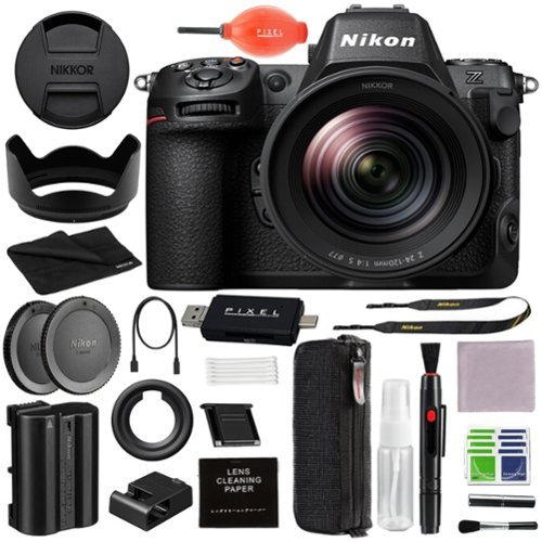 Z8 FX-Format Mirrorless Camera Body w/ NIKKOR Z 24-120mm f/4 S Lens & Accessories Bundle | 1698 | Nikon z8 - Black-Front_Standard 
