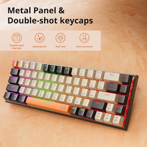 REDRAGON K633CGO-RGB Wired 60% Mechanical Gaming Keyboard, RGB Backlit 68 Keys Progammable Keyboard, Hot-Swappable Red Switch - Black/Beige/Orange BUY IN AUSTRALIA