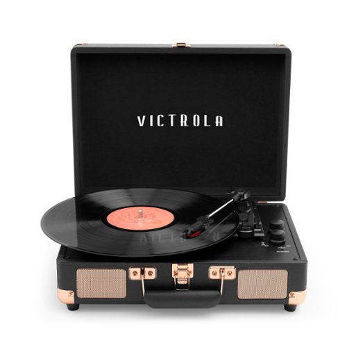 Victrola - Journey Bluetooth Suitcase Record Player with 3-speed Turntable - Black