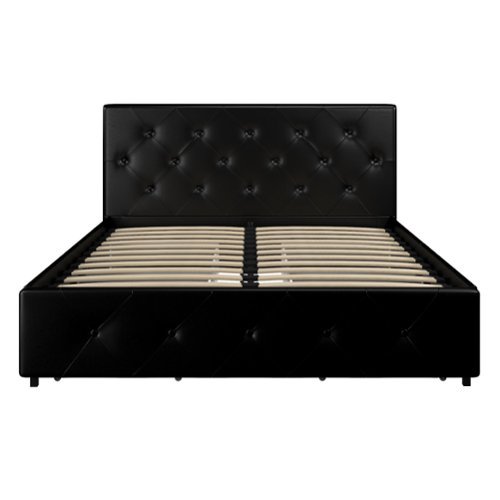 DHP - Dean Faux Leather Upholstered Queen-Sized Bed - Black-Front_Standard 