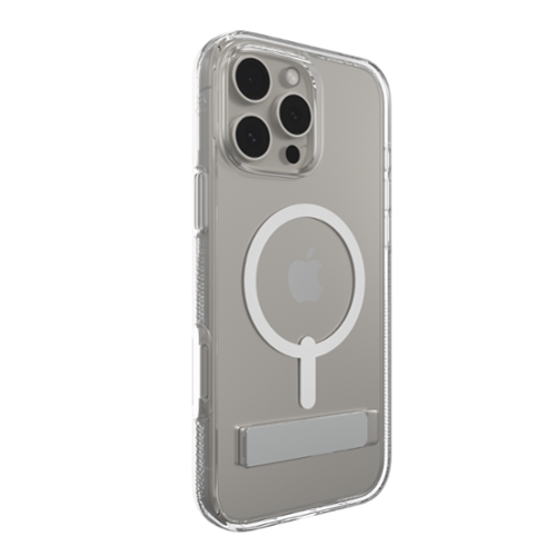 ZAGG - Crystal Palace Snap MagSafe Compatible Case w/ Kickstand for Apple iPhone 16 Pro Max - Clear