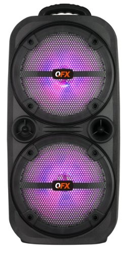 QFX Bluetooth Rechargeable Speaker with LED Party Lights - Black GLOBAL SHIPPING