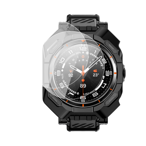 SUPCASE - Galaxy Watch7 Ultra 47mm Unicorn Beetle PRO Wristband Case with Glass Screen Protectors - Black-Front_Standard 