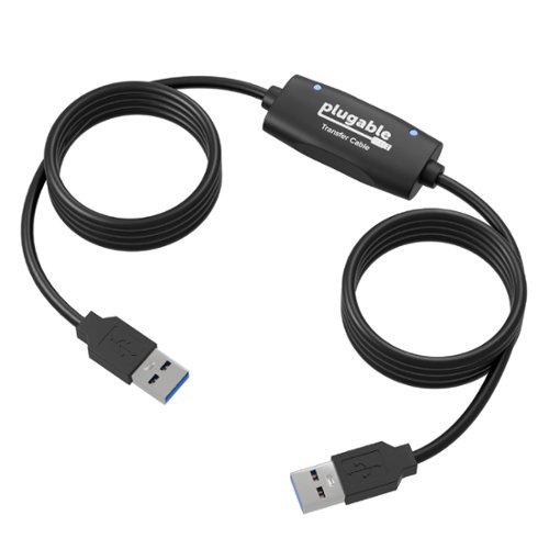 Plugable - USB Transfer Cable, Unlimited Use, Transfer Data Between 2 Windows PC's - Black-Front_Standard 